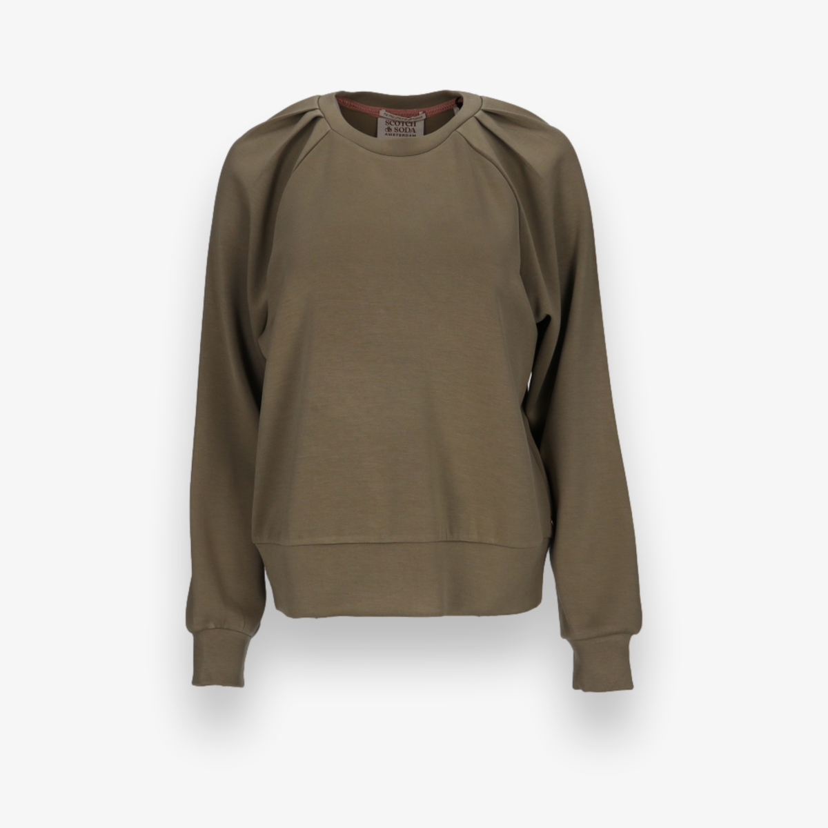 Pleated Shoulder Crewneck Sweatshirt