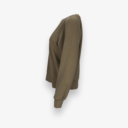 Pleated Shoulder Crewneck Sweatshirt