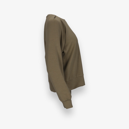 Pleated Shoulder Crewneck Sweatshirt