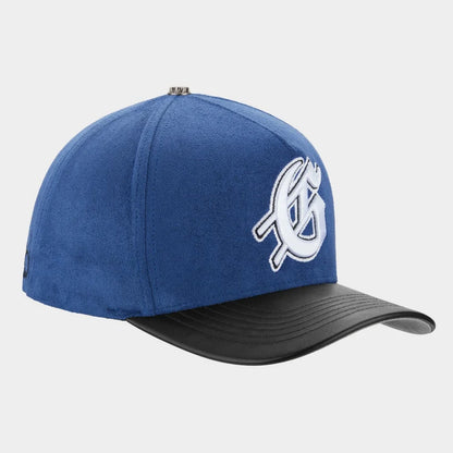 Insignia Leather Royal Black Suede Hat -Blue