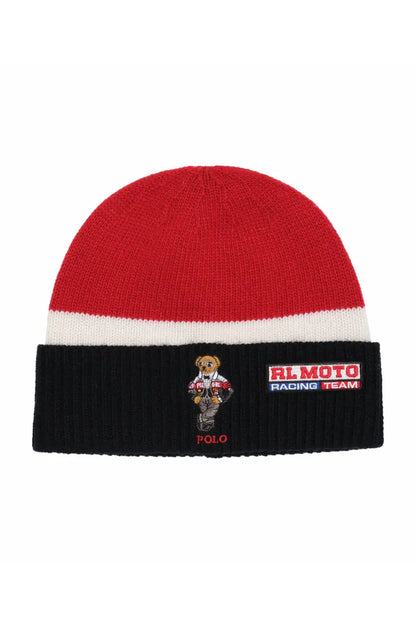 Color Block Holiday Bear Beanie