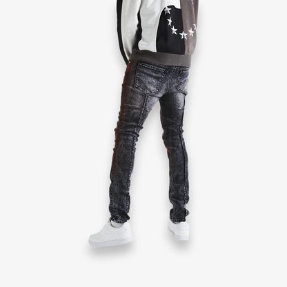 Clayton Charcoal Acid Wash Red Skinny Jean