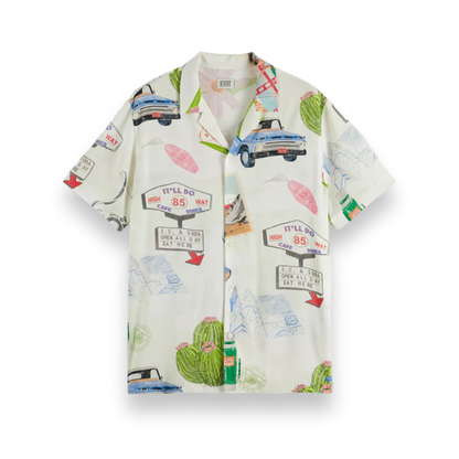 Printed Camp Collar Shirt