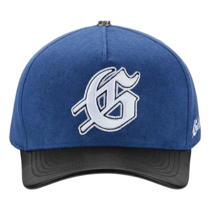 Insignia Leather Royal Black Suede Hat -Blue