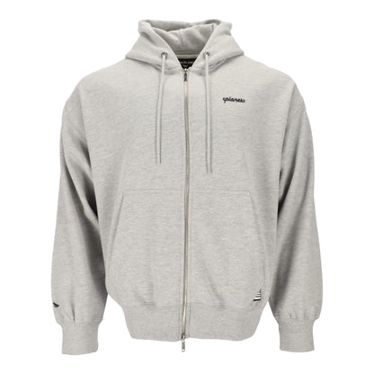 Script Weld Gray Zip Up Hoodie