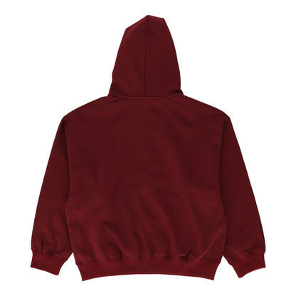 Script Weld Burgundy Zip Up Hoodie
