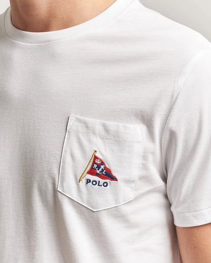 Newport Bear Graphic Pocket T-Shirt White