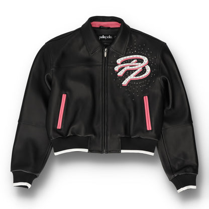 Greatest Of All Time Crop Leather Jacket