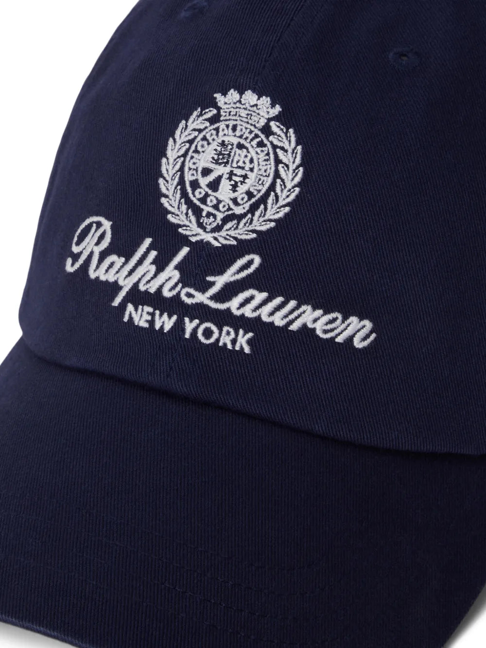 crest-embroidered twill ball cap