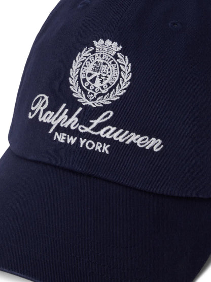 crest-embroidered twill ball cap