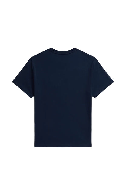JERSEY KNIT NOVELTY SAILING BEAR CREWNECK GRAPHIC T-SHIRT