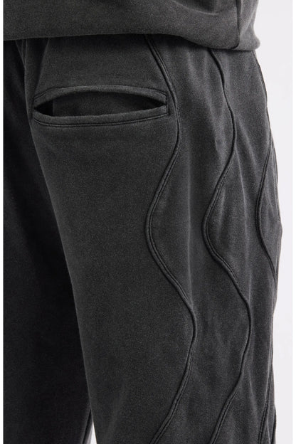Wavy Seam Training Pant-Black