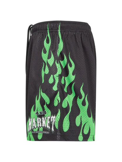 Toxic Flames mesh shorts