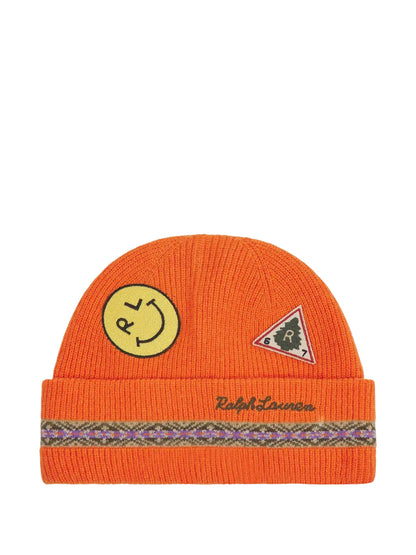 Polo Ralph Lauren-TASLAN PATCH BEANIE-Orange