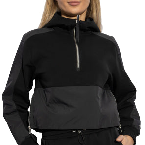 Mixmedia BlackHalf Zip  Hoodie