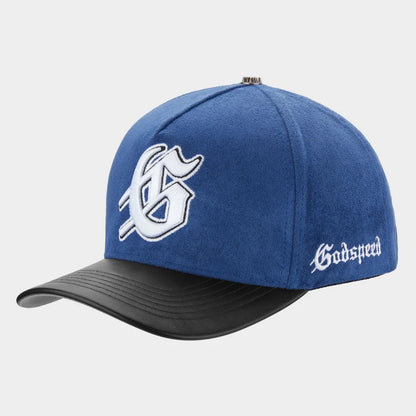 Insignia Leather Royal Black Suede Hat -Blue