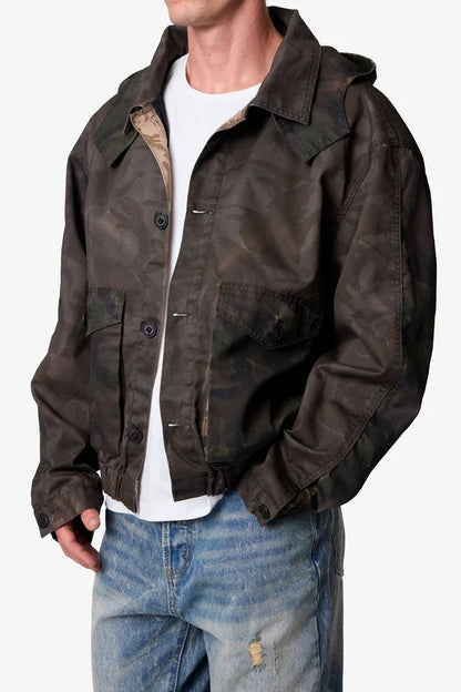 MNML-OVERDYED HOODED JACKET
