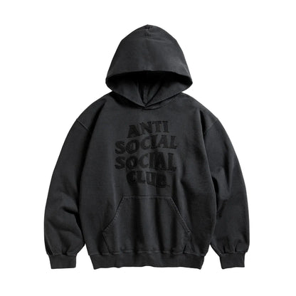 Toned Down Applique Black Pullover Hoodie