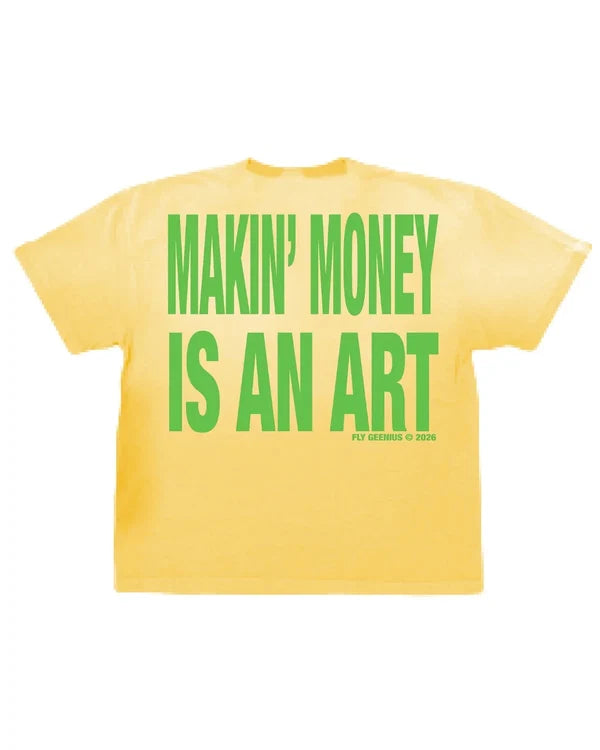 Fly Geenius-MONEY MAKING ART T-SHIRT-Yellow