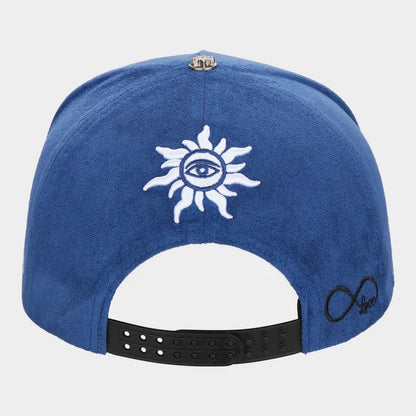 Insignia Leather Royal Black Suede Hat -Blue