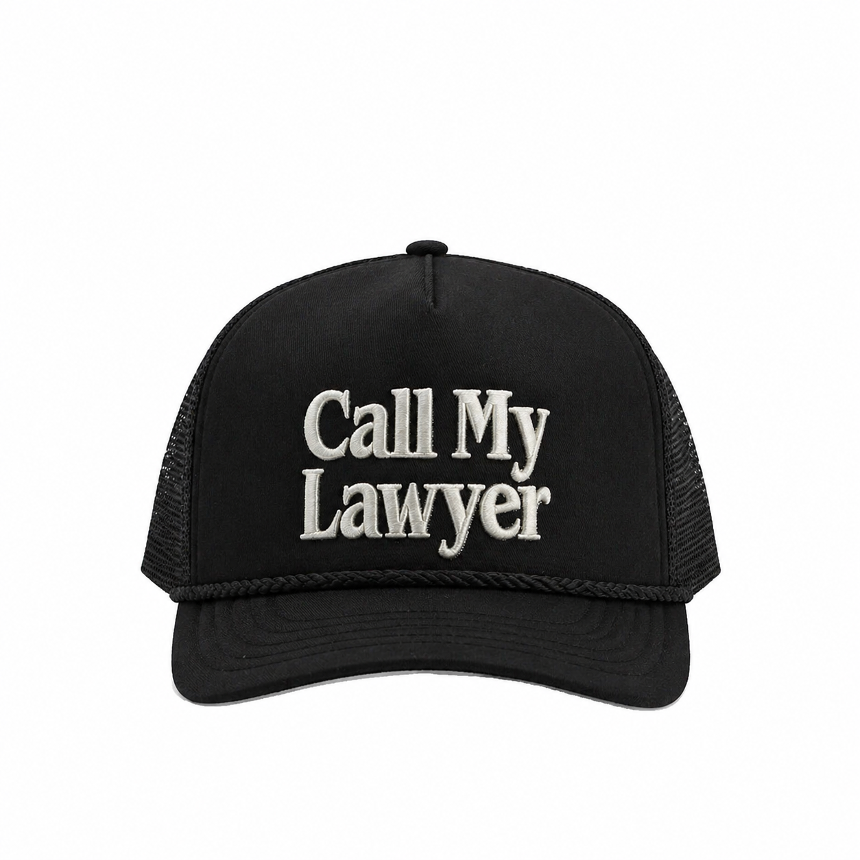 Call My Lawyer Airbrush Trucker Black Hat