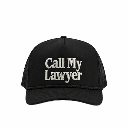 Call My Lawyer Airbrush Trucker Black Hat