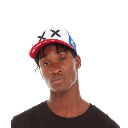 TRUCKER XX RED VISOR ROYAL MESH TRUCKER HAT