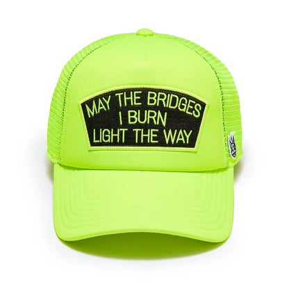 "MAY THE BRIDGES I BURN" MESH BACK TRUCKER HAT