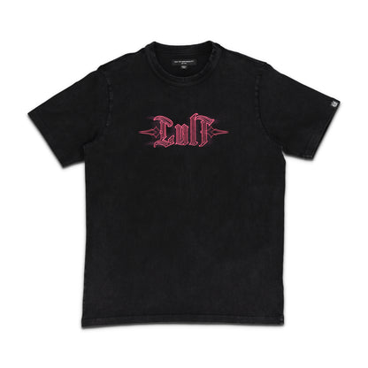 Short Sleeve Pinstripe Logo Crew Neck T-Shirt