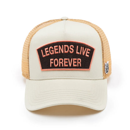 LOGO MESH BACK "LEGENDS LIVE FOREVER" TRUCKER HAT