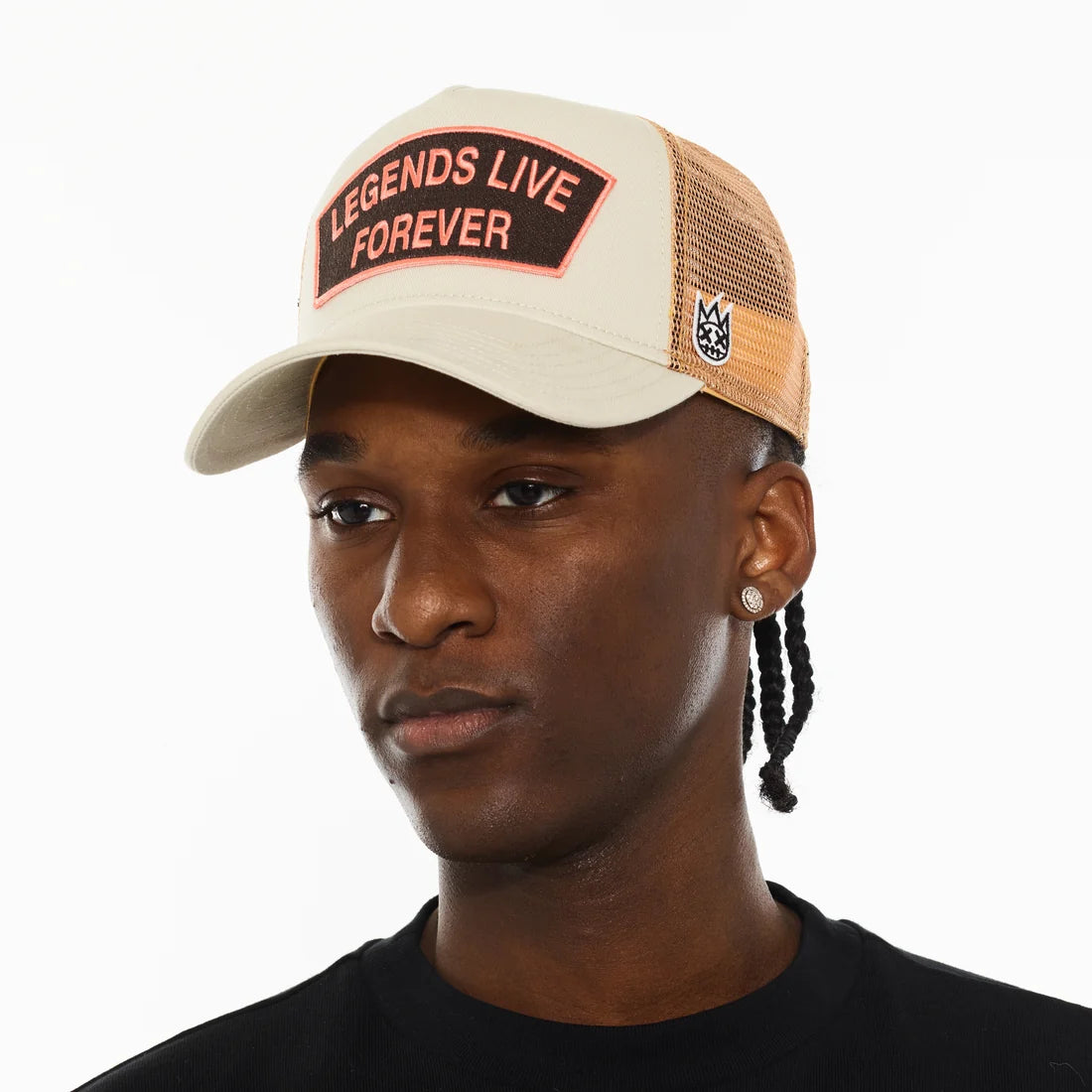 LOGO MESH BACK "LEGENDS LIVE FOREVER" TRUCKER HAT