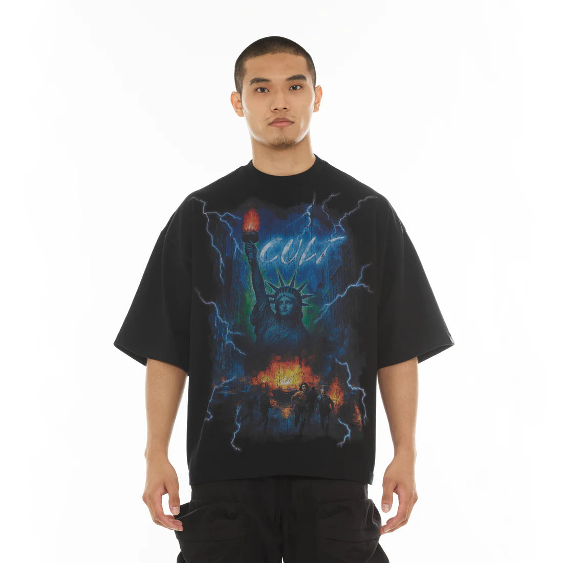 Big Apple Oversized SS Crewneck Black Tee