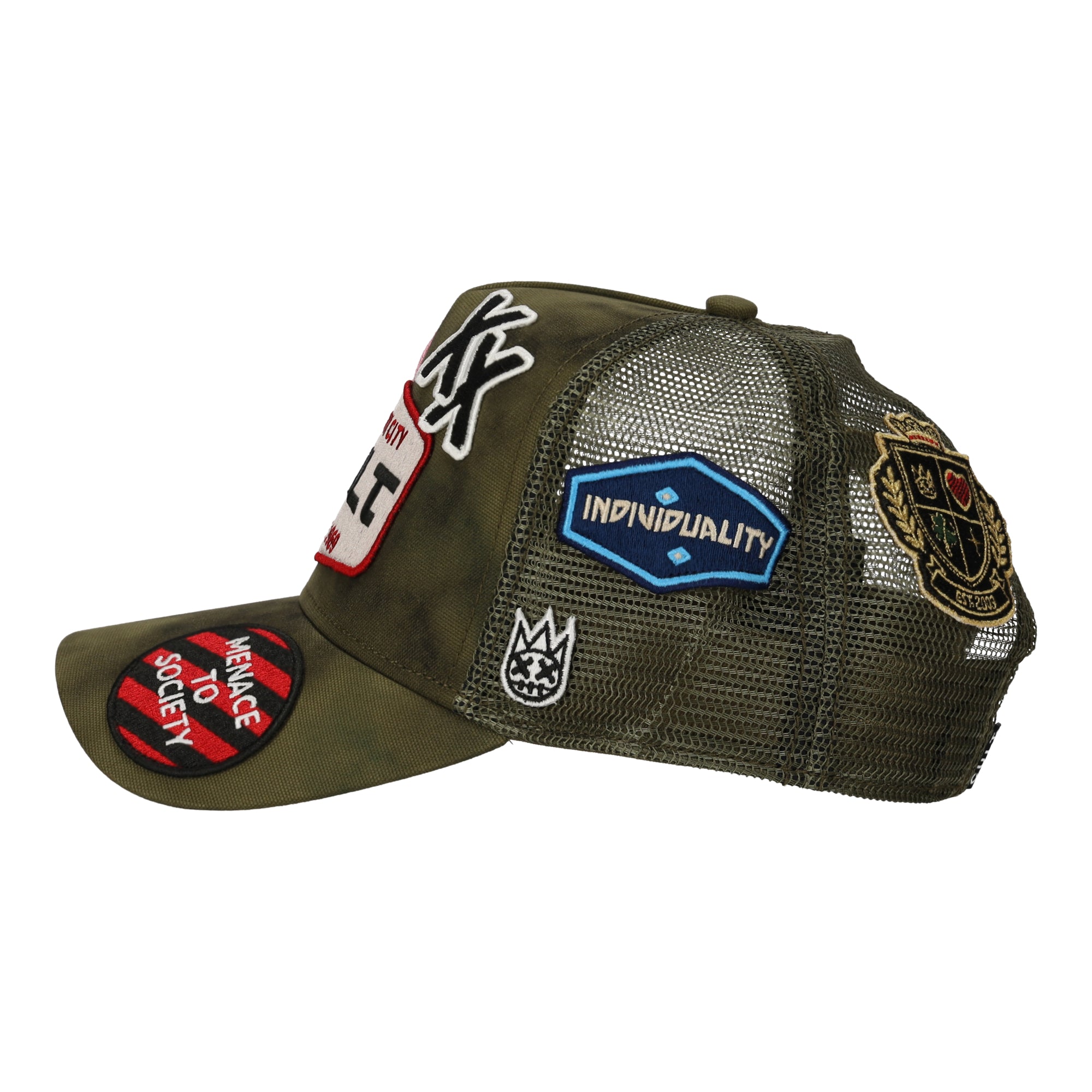 Patch Mesh Back Trucker Green Hat