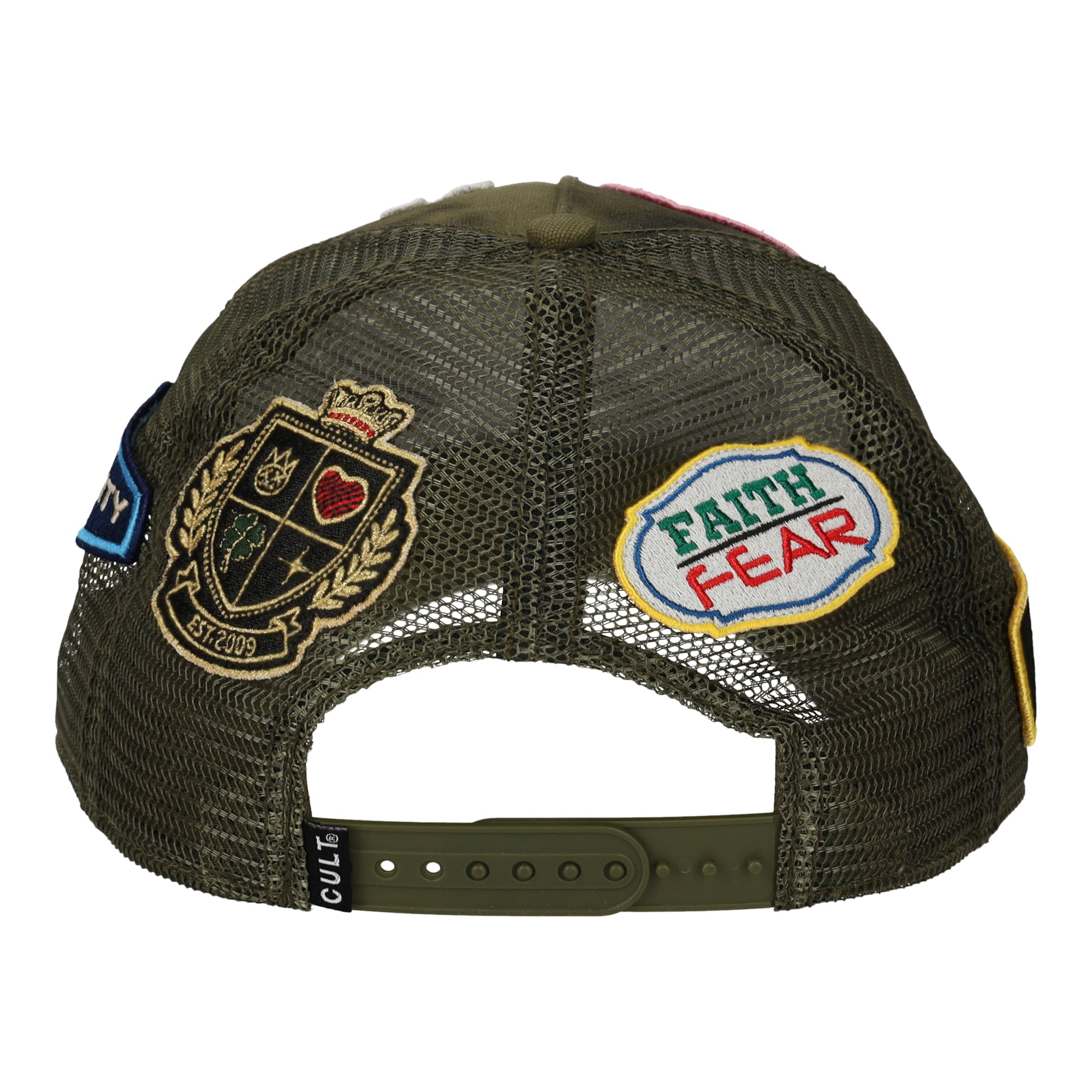 Patch Mesh Back Trucker Green Hat