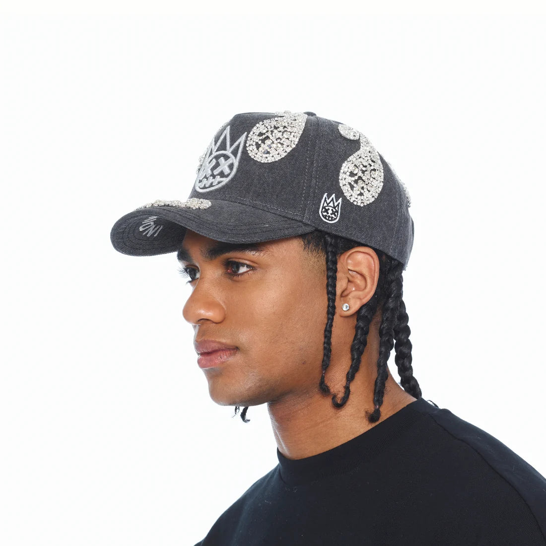 Cult Of Individuality-PAISLEY PANEL A-FRAME TRUCKER HAT-Black