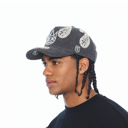 Cult Of Individuality-PAISLEY PANEL A-FRAME TRUCKER HAT-Black