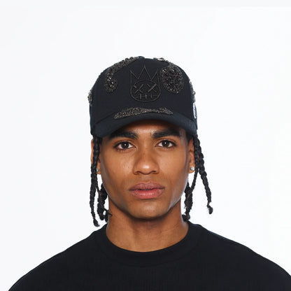 Cult's Paisley 5 Panel A Frame Trucker Hat In Black