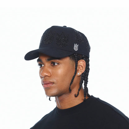 Cult X El Alfa A Frame Hat "Multi Black Crystal Logo" In Black
