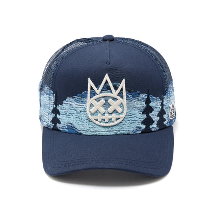 MESH BACK CURVED VISOR COMMUNITY TRUCKER HAT-Navy
