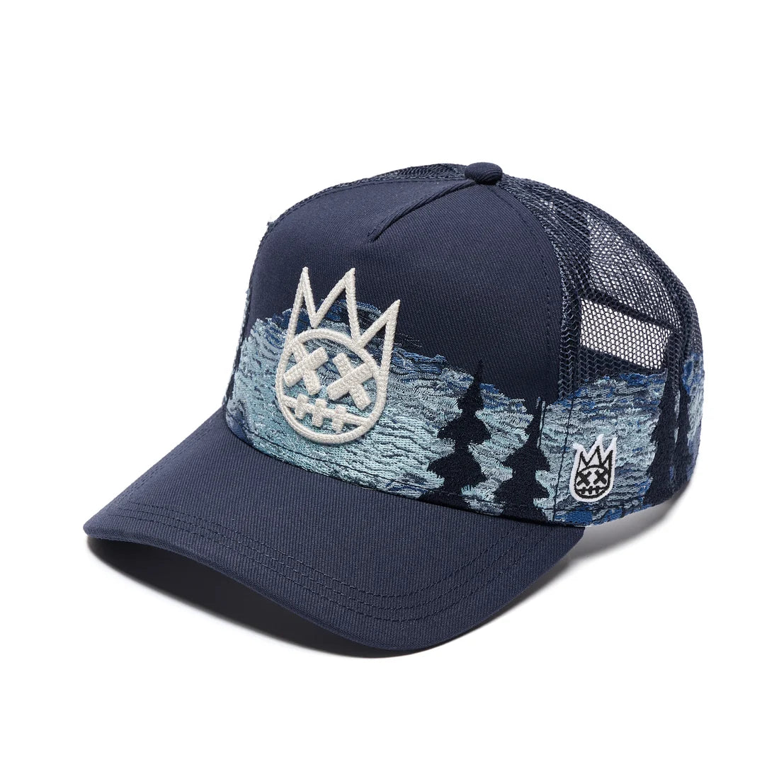 MESH BACK CURVED VISOR COMMUNITY TRUCKER HAT-Navy