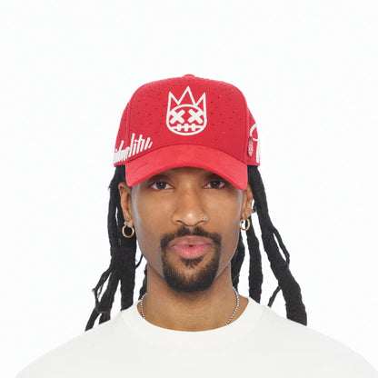 Cult's A Frame Trucker Hat "Crystal Burst" In Racing Red