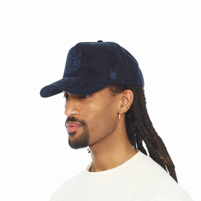 Cult Of Individuality-A FRAME CURVED VISOR TRUCKER HAT-Navy