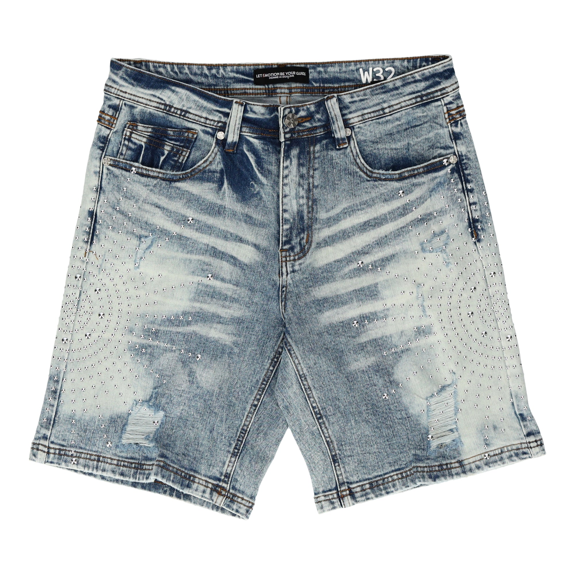 Studded Burst Blue Short