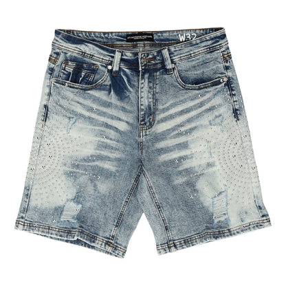 Studded Burst Blue Short