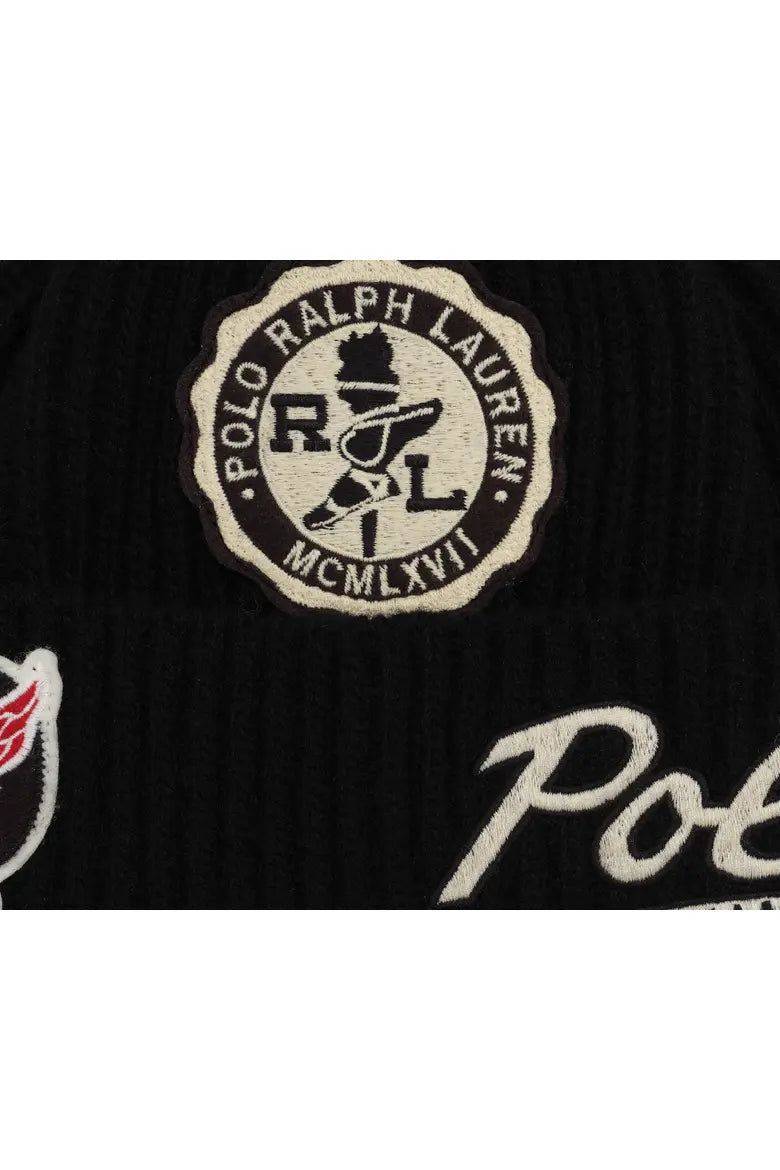 Color Block Holiday Bear Beanie