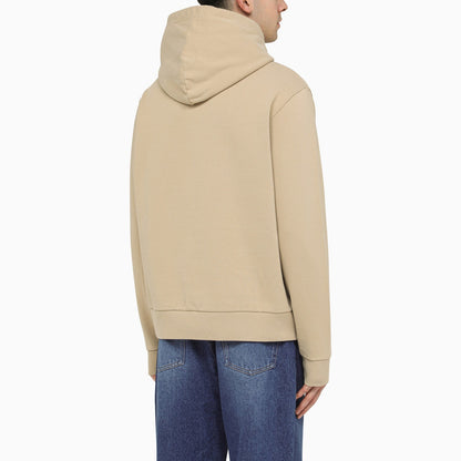 Beige cotton Pullover Hoodie