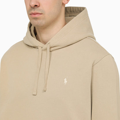 Beige cotton Pullover Hoodie