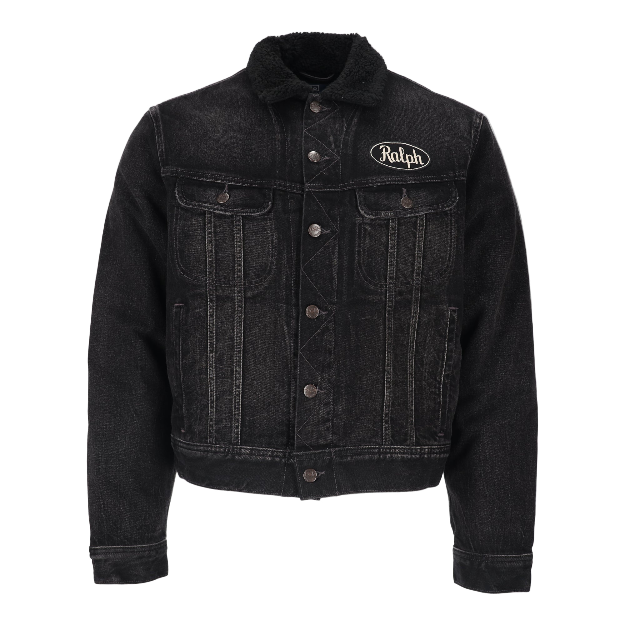 Lined Trucker Black Jacket