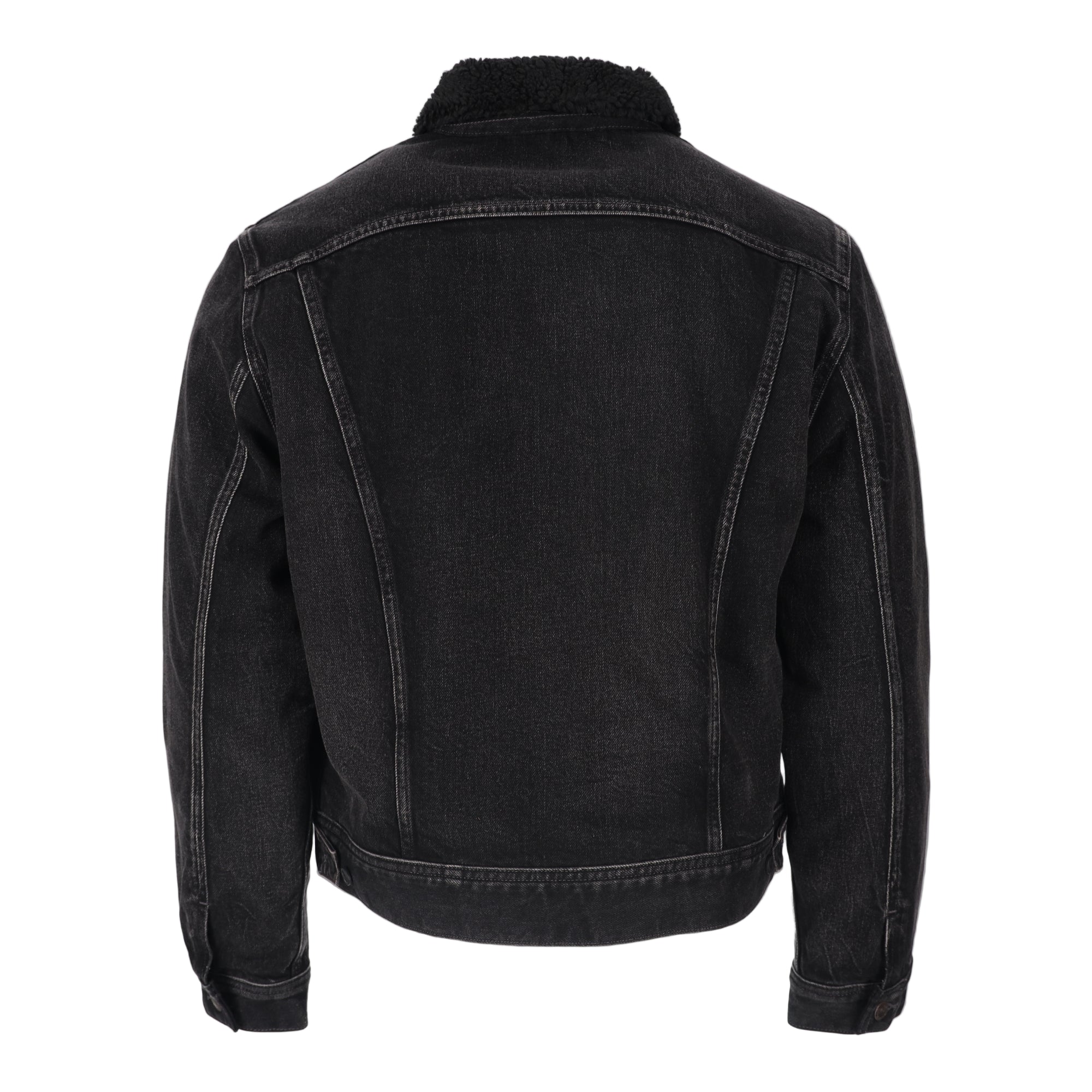 Lined Trucker Black Jacket