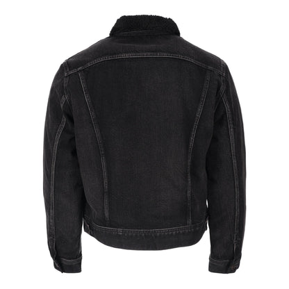 Lined Trucker Black Jacket